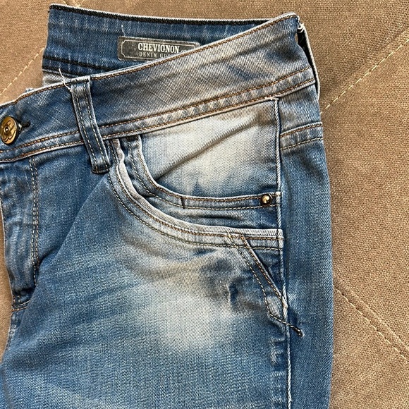 Blue Skinny Jeans with Gradient Fading - Picture 7 of 11